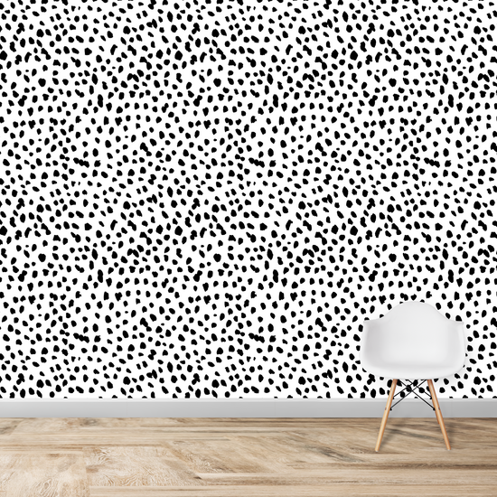 Dalmatian Spotty Wallpaper Repeat Pattern | Black - Munks and Me Wallpaper