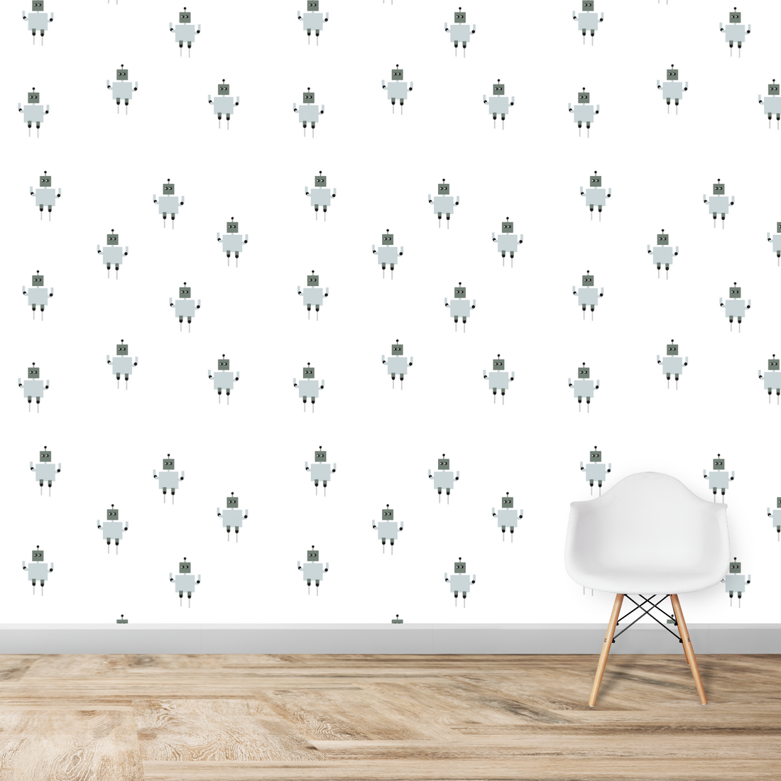 Robot Wallpaper Repeat Pattern - Munks and Me Wallpaper