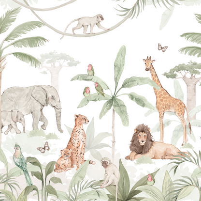 African Safari Wallpaper Mural | Sample - Munks and Me Wallpaper
