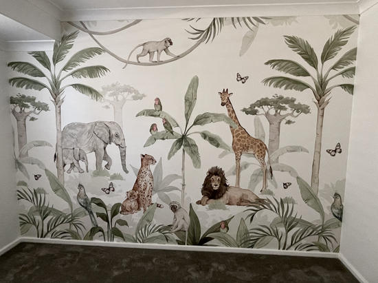 African Safari Wallpaper Mural - Munks and Me Wallpaper