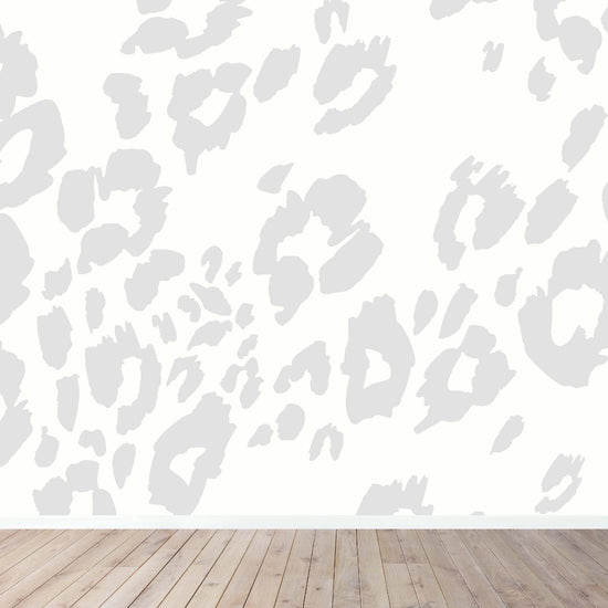 Leopard Print Wallpaper Repeat Pattern | Grey - Munks and Me Wallpaper