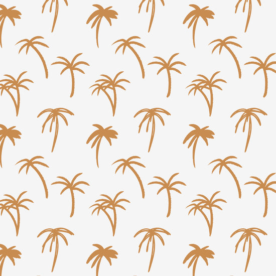 Noa Tropical Palm Wallpaper Repeat Pattern | Mustard - Munks and Me Wallpaper