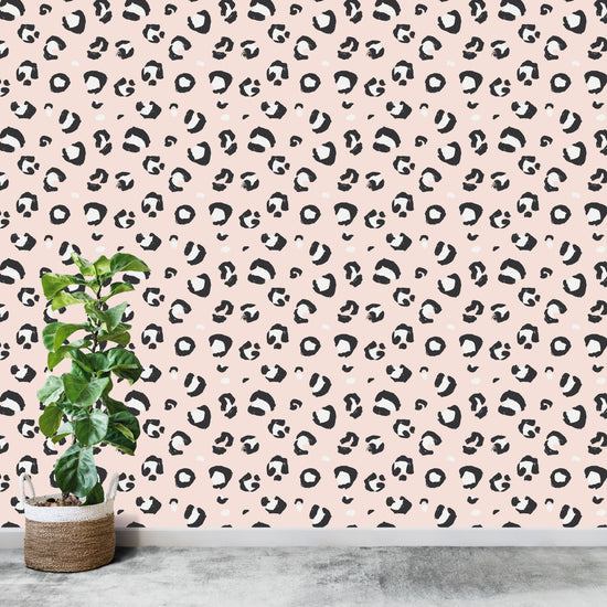 Leopard Print Wallpaper Repeat Pattern | Pink - Munks and Me Wallpaper