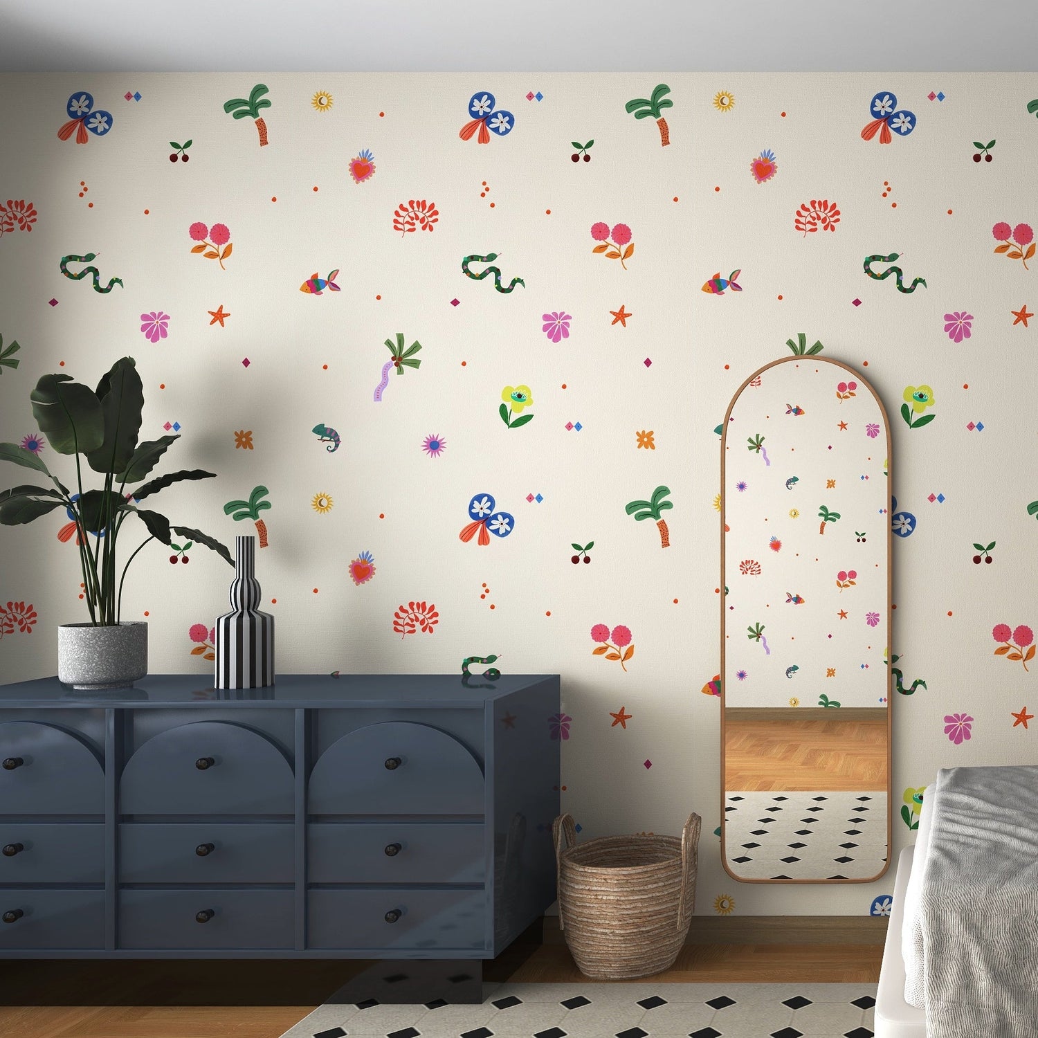 NEW Doodle Dreams Wallpaper - Munks and Me - Nursery Wallpaper