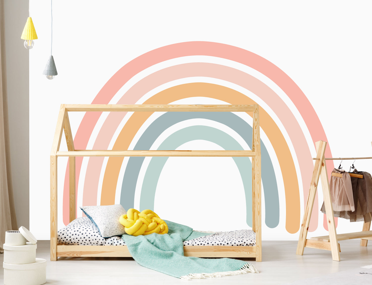 rainbow wall murals for kids decor rooms