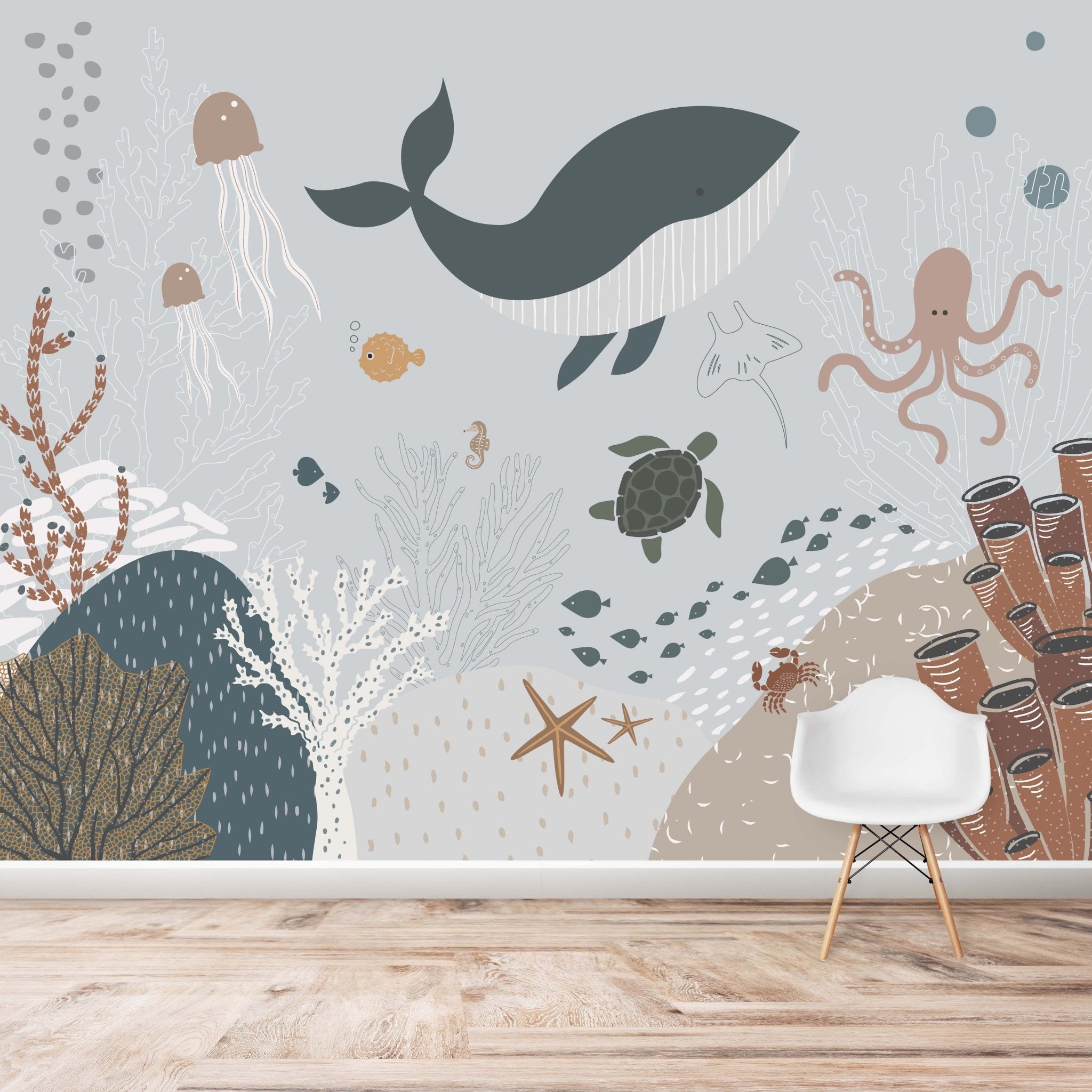 Under the Sea Wallpaper Mural - Munks and Me - Nursery Wallpaper