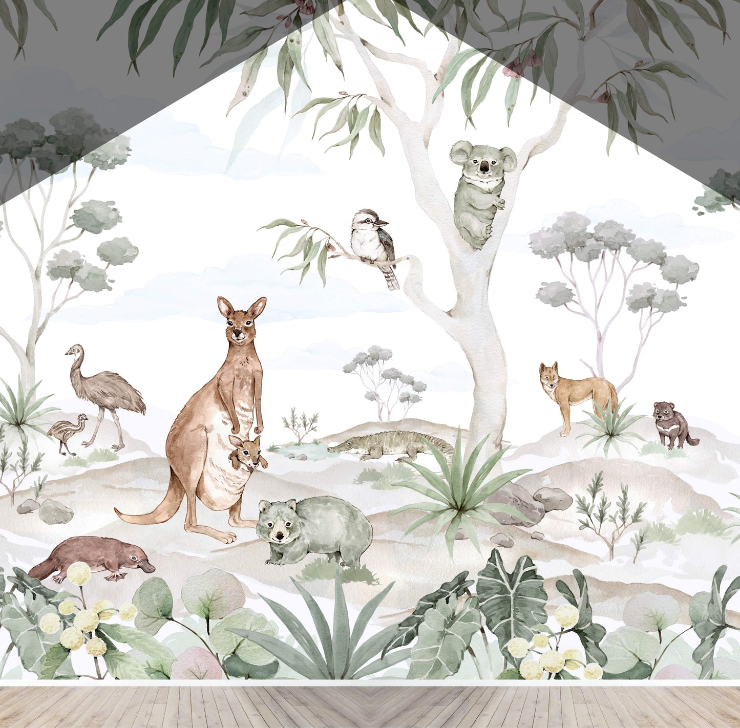 Custom Australia Animal Mural | H373CM X W406CM - Munks and Me Wallpaper