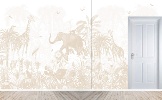 Custom Munks & Me X Olivia Bowen Wallpaper - Magic Jungle | H237cm x W431cm - Munks and Me Wallpaper