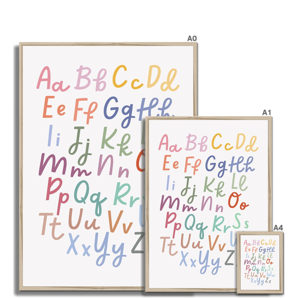 Rainbow Alphabet Framed Print