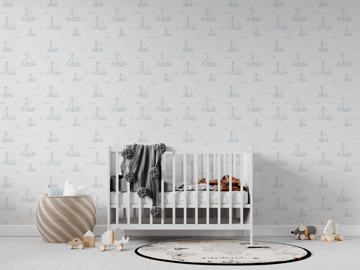 Sailing Ships Wallpaper Repeat Pattern | Sample - Munks and Me Wallpaper