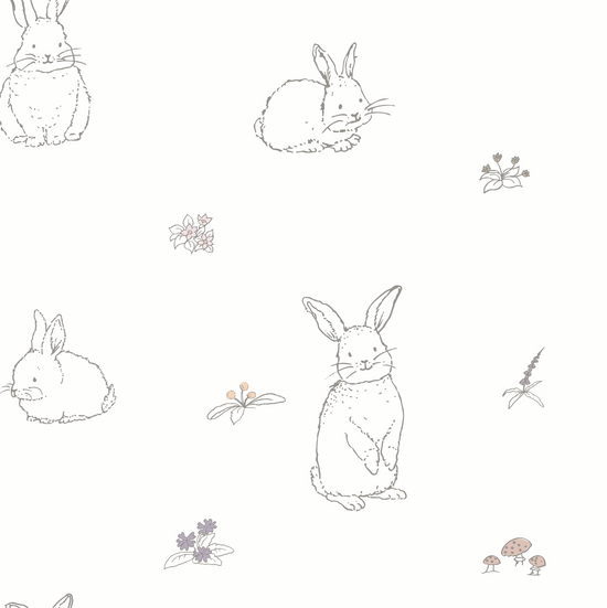 Load image into Gallery viewer, Custom Bunny Rabbit Wallpaper | H112cm x W282cm - Munks and Me Wallpaper
