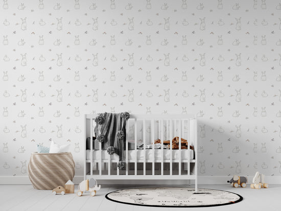 Custom Bunny Rabbit Wallpaper | H112cm x W282cm - Munks and Me Wallpaper