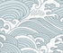 Making Waves Wallpaper | Blue features abstract ocean waves in blue tones, with curved lines and dynamic patterns that evoke movement—perfect as a beach wall mural inspired by traditional Japanese wave art.