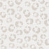 The Hallie Leopard Print Wallpaper features a modern, minimal beige dot pattern in circular shapes on white, evenly spaced for an abstract repeat design reminiscent of classic leopard print.