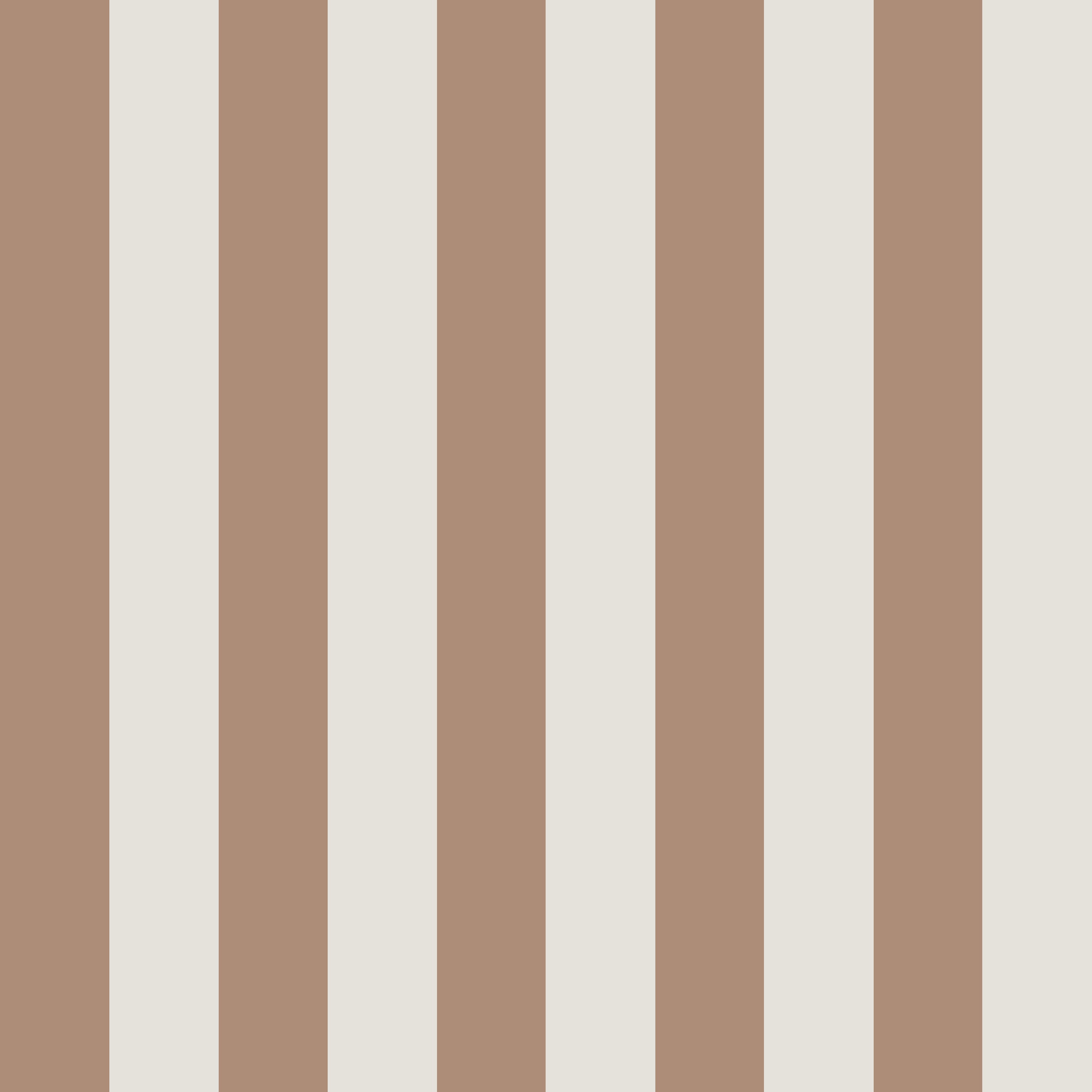 The image features alternating vertical stripes in beige and light tan, evoking the whimsical pattern of Circus Stripe Wallpaper Latte by munks and me, ideal for a playful kids space.