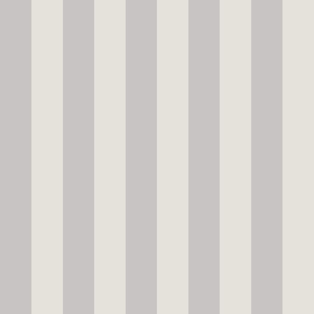 The image showcases the Circus Stripe Wallpaper Stone by munks and me, featuring alternating vertical stripes in light gray and off-white. This whimsical pattern blends elegance with playfulness, making it ideal for adding sophistication and charm to any room.