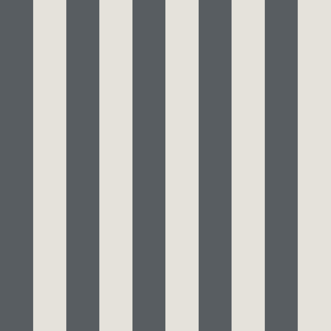 The Circus Stripe Wallpaper Denim by munks and me features alternating dark and light gray vertical stripes. This equidistant pattern runs top to bottom, resembling circus stripe wallpaper, perfect for adding a playful touch to nursery or kids rooms.