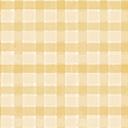 Checkered Wallpaper Repeat Pattern | Yellow: A warm, classic seamless yellow and beige checkered wallpaper with intersecting lines and a soft watercolor texture for timeless style.