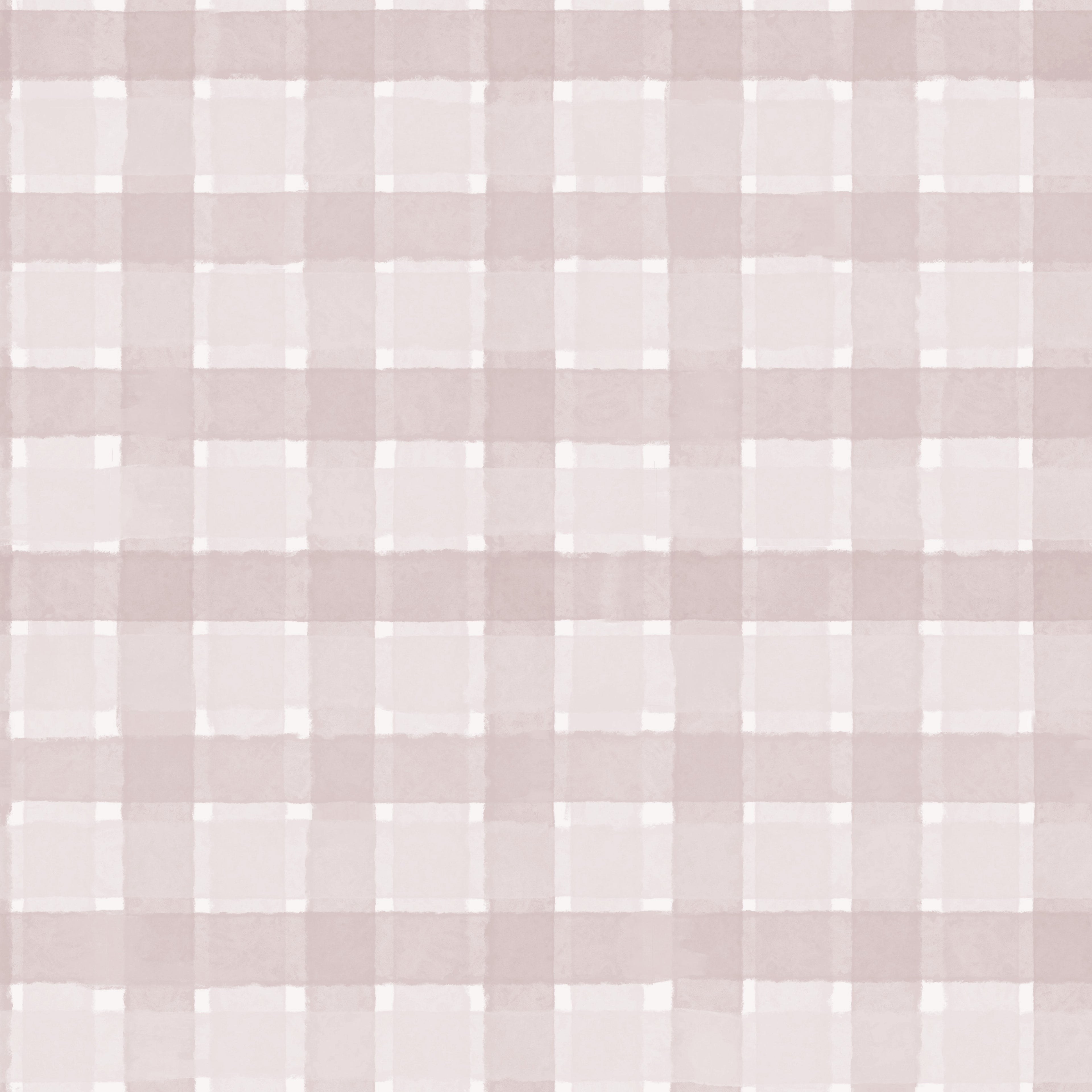 Checkered Wallpaper Repeat Pattern | Pink features a seamless light pink and white plaid with evenly spaced lines and a soft watercolor effect—ideal for childrens room wallpaper or a pink nursery.