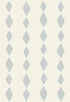 Jolly Jester Wallpaper Repeat Pattern | Blue features five vertical columns of evenly spaced light gray diamonds on an off-white background. The staggered, geometric design nods to classic blue harlequin styles, adding playful charm ideal for nurseries.