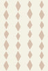 Jolly Jester Wallpaper Repeat Pattern | Pink features vertical rows of evenly spaced, tan diamonds on an off-white background. The harlequin design creates a playful effect with rows alternating in diamond size.