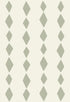 A pattern of sage green Harlequin diamond shapes arranged in five vertical columns on an off-white background, each column evenly spaced, brings subtle charm with the Jolly Jester Wallpaper Repeat Pattern | Sage Green.