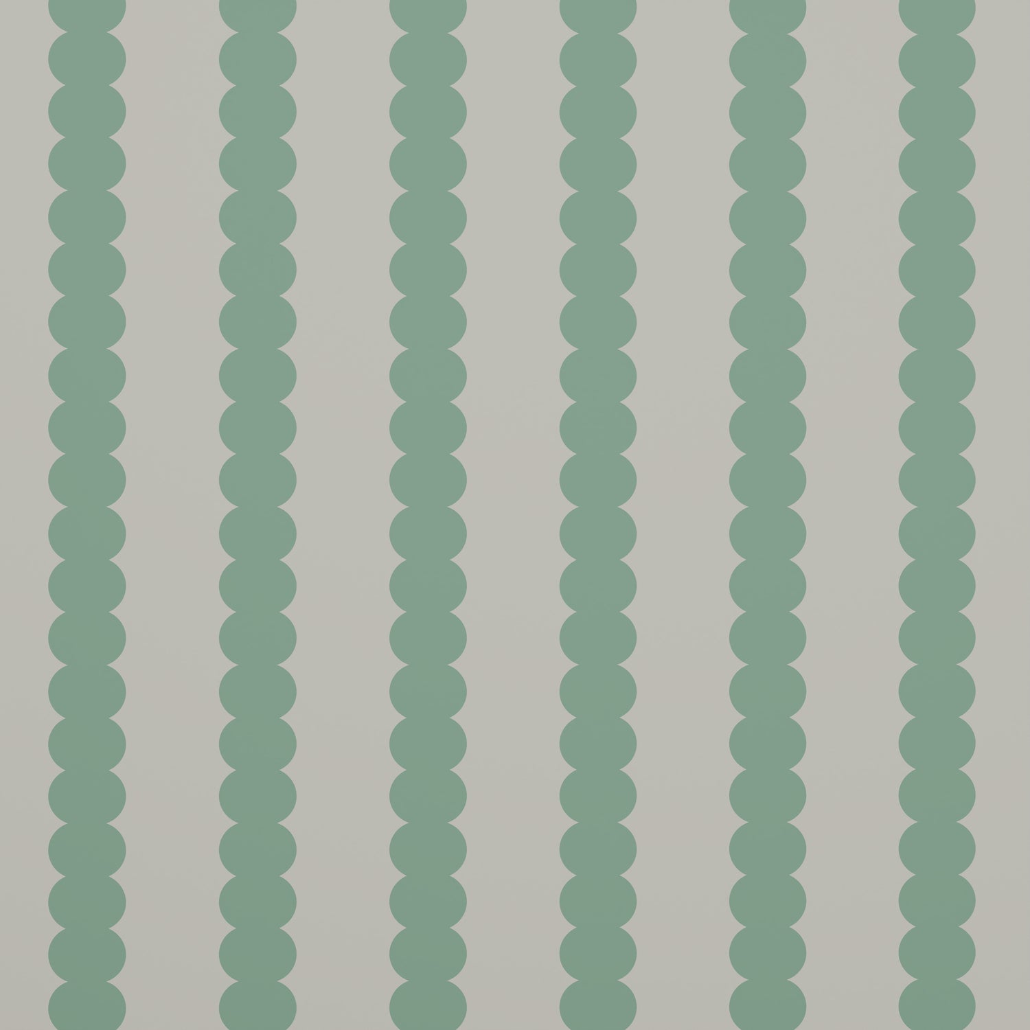A high-quality wallpaper sample featuring custom green seafoam scallop stripe patterns of overlapping vertical lines, evenly spaced on a white background.
