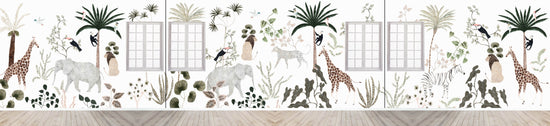 Custom Jungle Dreams Wallpaper | H250cm x W1276cm - Munks and Me Wallpaper