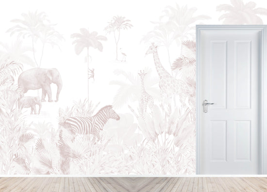 Custom Rose Jungle Wallpaper Mural | H226cm x W345cm - Munks and Me Wallpaper