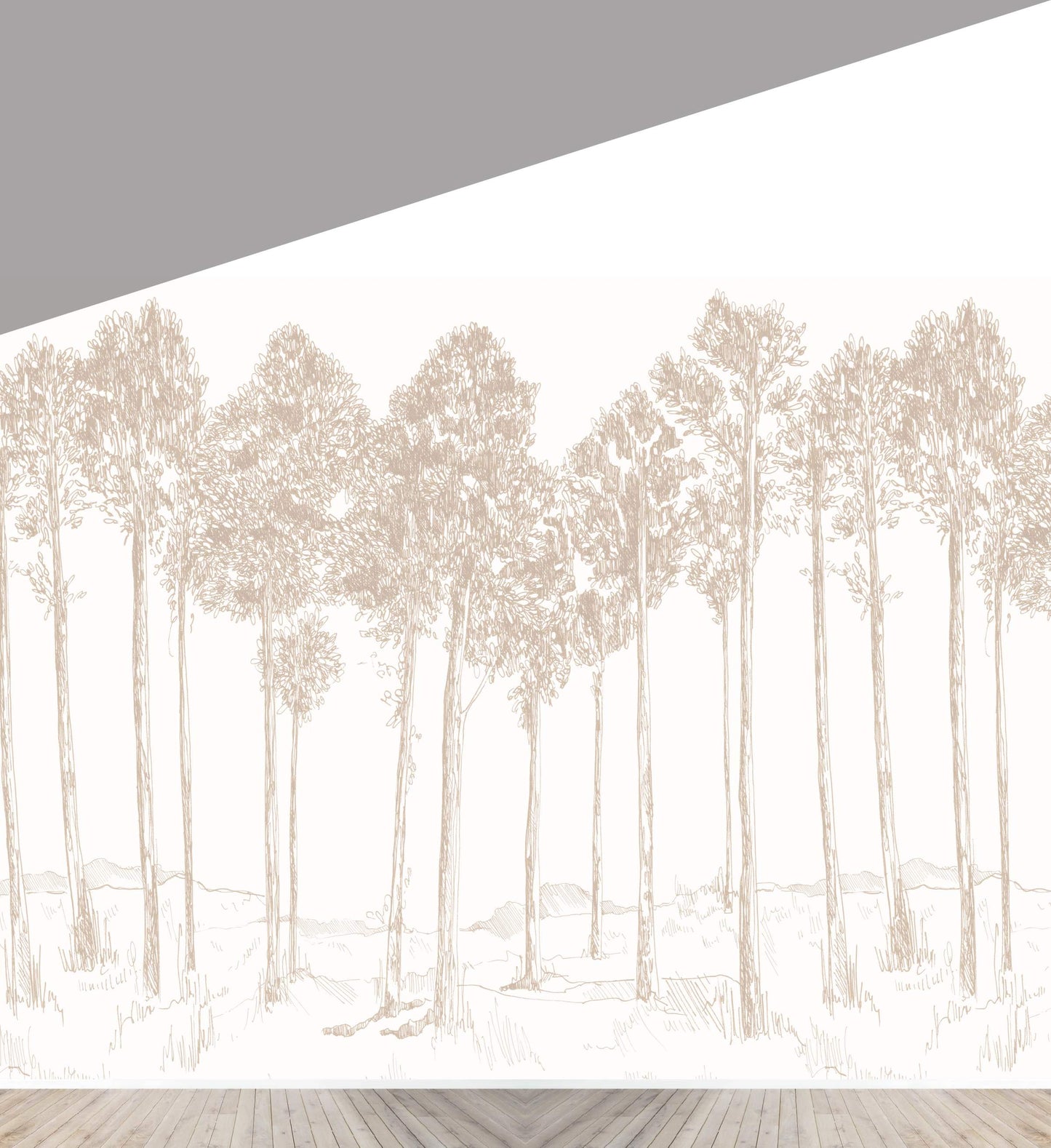 Custom Woodland Oyster | H348cm x W339cm - Munks and Me Wallpaper
