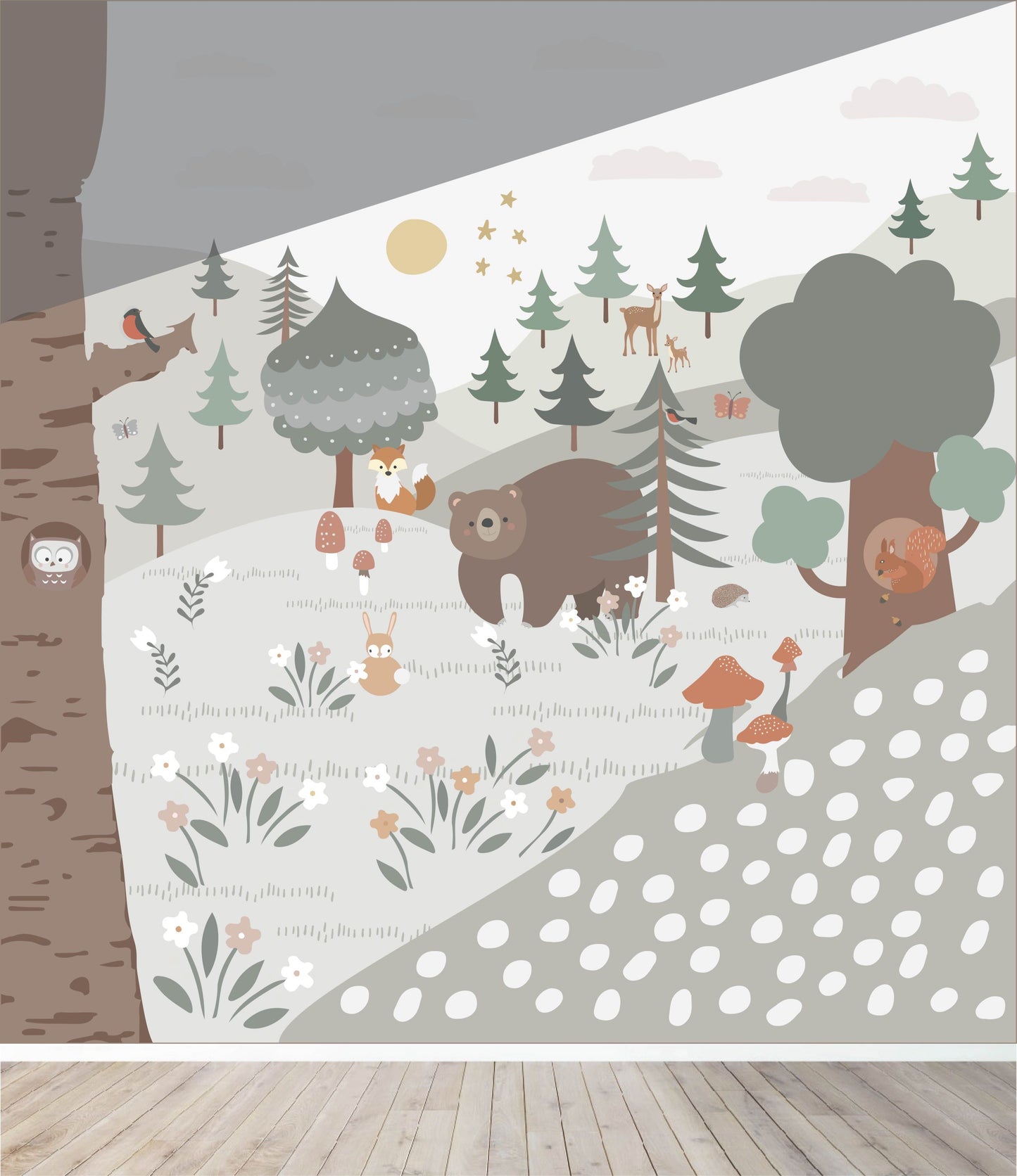 Custom Woodland Wallpaper | H348CM X W339CM - Munks and Me Wallpaper