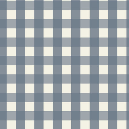 Mini Check Wallpaper, Deep Blue in a mini check gingham pattern.
