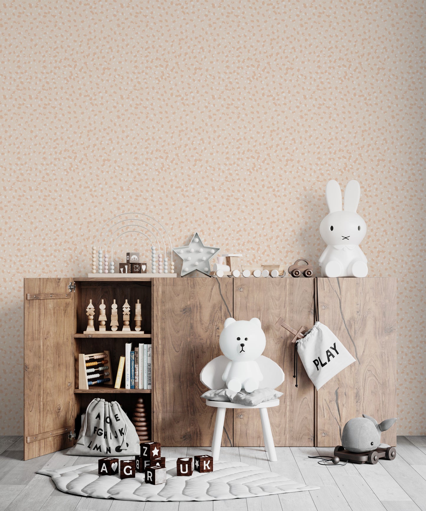 Esmes Painted Dots Wallpaper Repeat Pattern Clay | Sample - Munks and Me Wallpaper