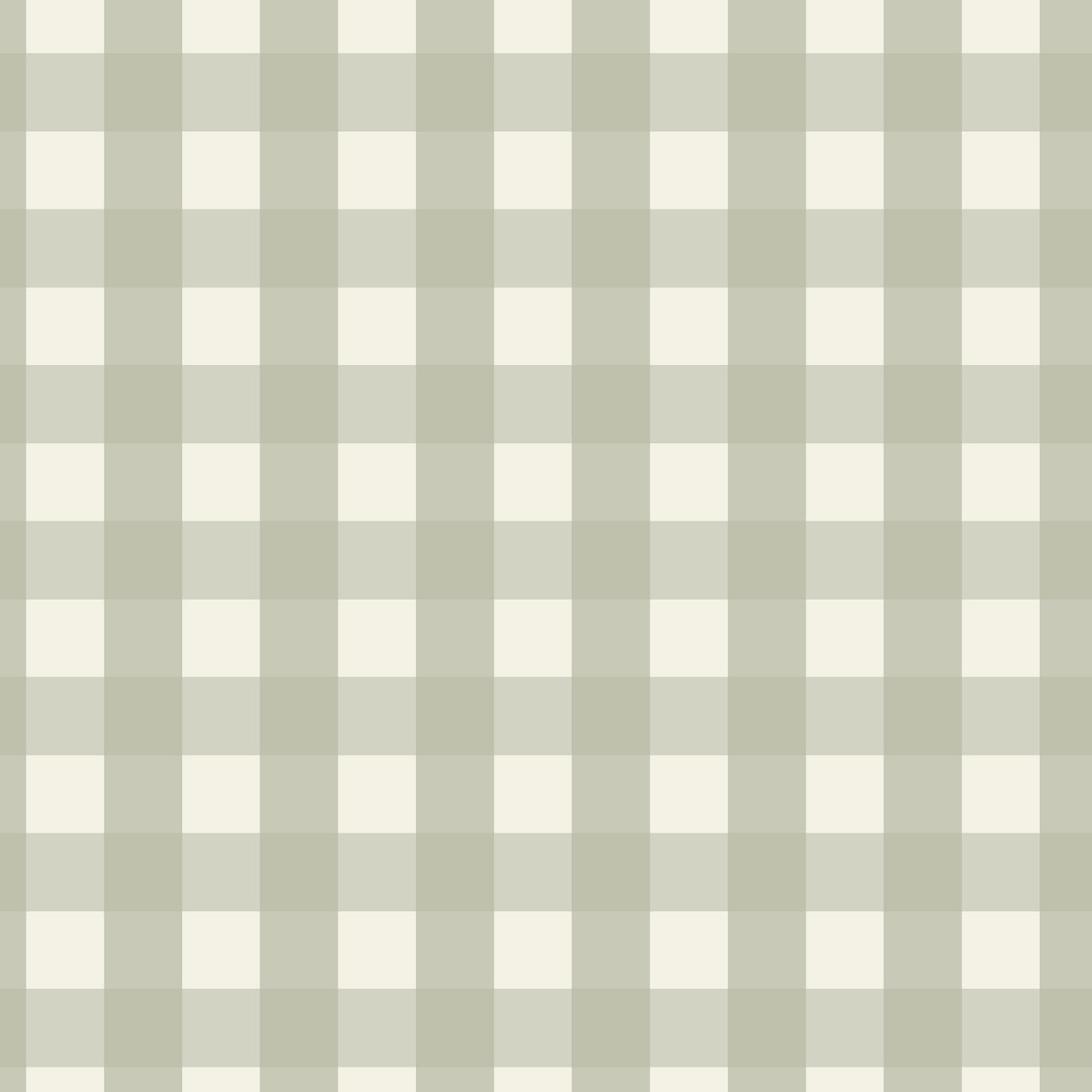 Mini Check Wallpaper, Green featuring a light sage green and off-white gingham check pattern.