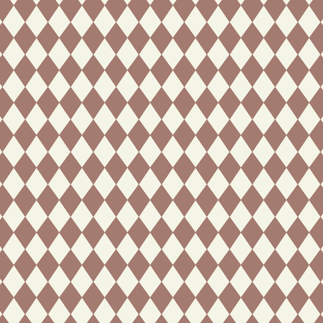 Harlequin pattern with brown and white diamonds