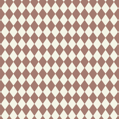 Harlequin pattern with brown and white diamonds