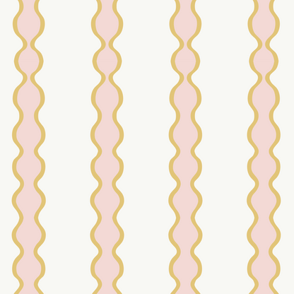 Little Abacus Stripe Pink and Yellow Wallpaper