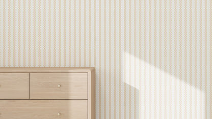 Little Abacus Stripe Pink and Yellow Wallpaper