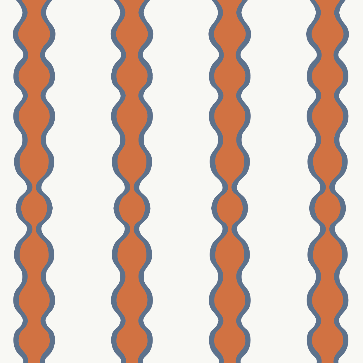 Little Abacus Stripe wallpaper in red and blue