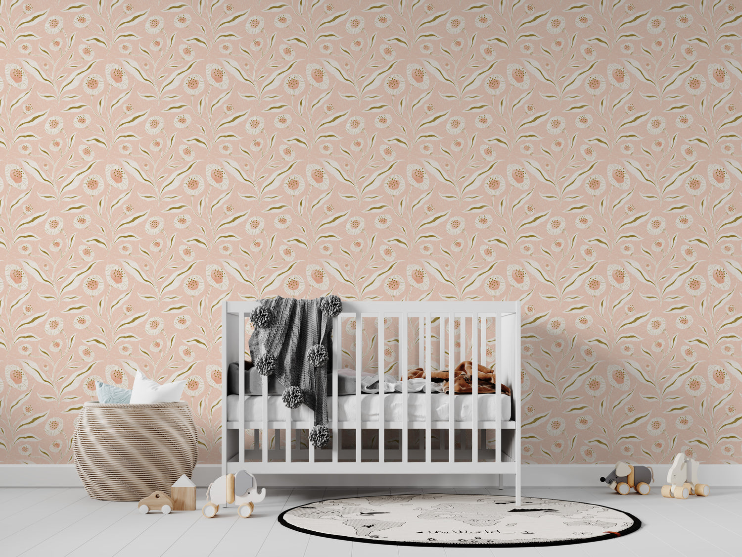 Matlidas Sunflower Wallpaper Repeat Pattern Pink - Munks and Me Wallpaper