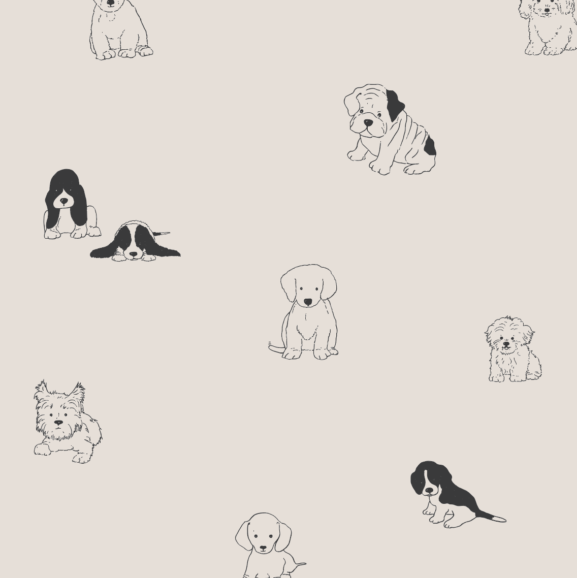 Puppy Dog Wallpaper Repeat Pattern - Munks and Me Wallpaper