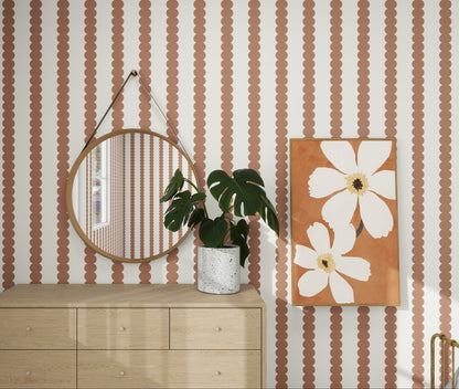 Scallop Stripe Wallpaper Mocha