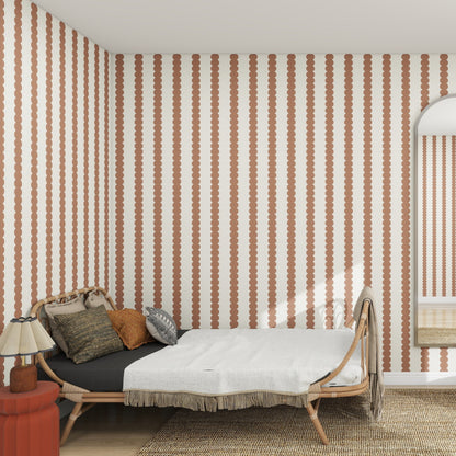 Scallop Stripe Wallpaper Mocha