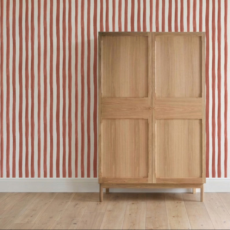 red and white striped wallpaper