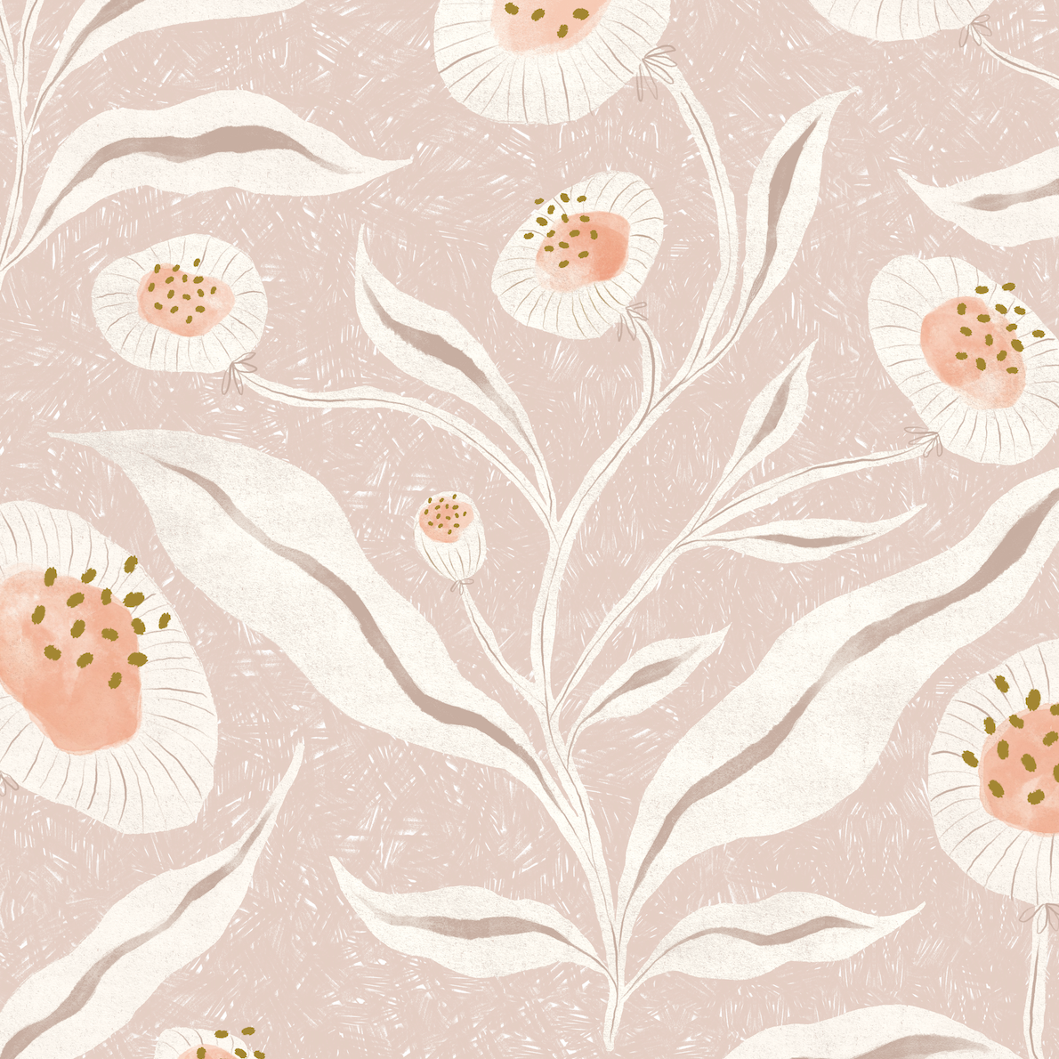 Matlidas Sunflower Wallpaper Repeat Pattern Neutral - Munks and Me Wallpaper