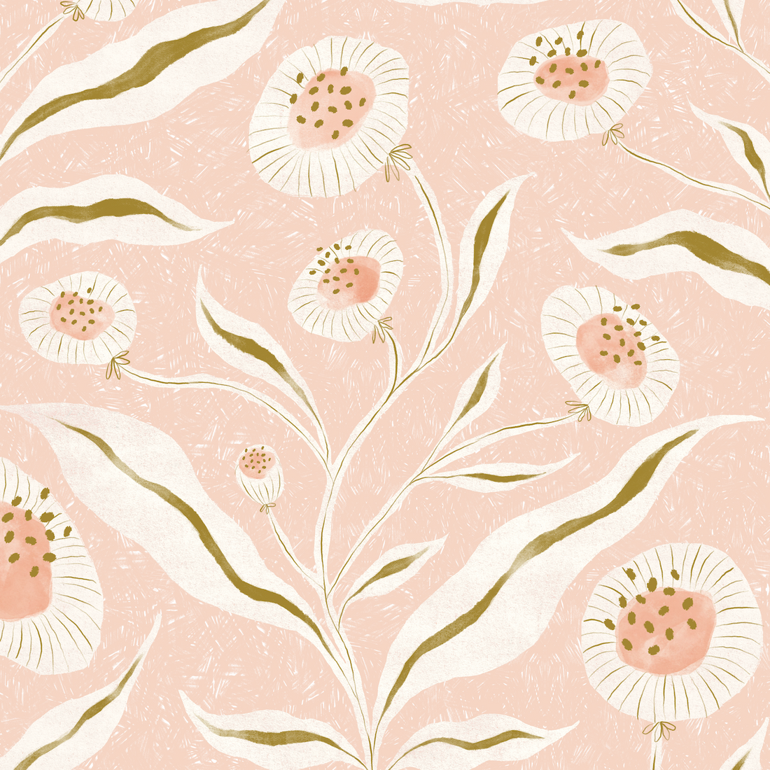 Matlidas Sunflower Wallpaper Repeat Pattern Pink - Munks and Me Wallpaper