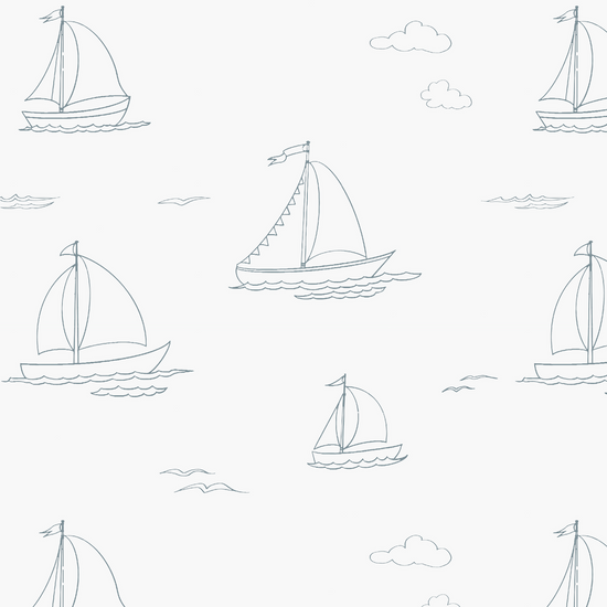 Load image into Gallery viewer, Sailing Ships Wallpaper Repeat Pattern | Sample - Munks and Me Wallpaper
