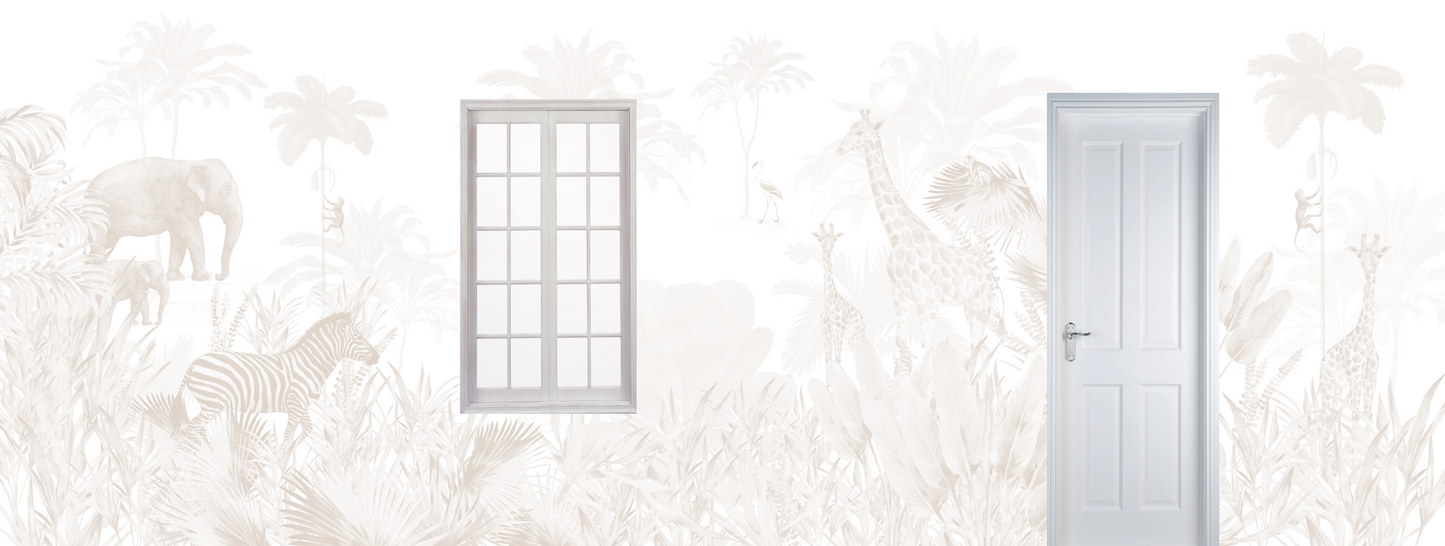 Load image into Gallery viewer, Custom Jungle Wallpaper Mural | Neutral H280cm x W731cm - Munks and Me Wallpaper
