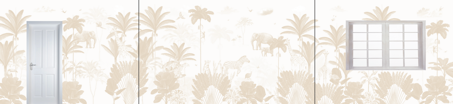 Load image into Gallery viewer, Custom Leopard and Friends Jungle | H256cm x W1100cm - Munks and Me Wallpaper

