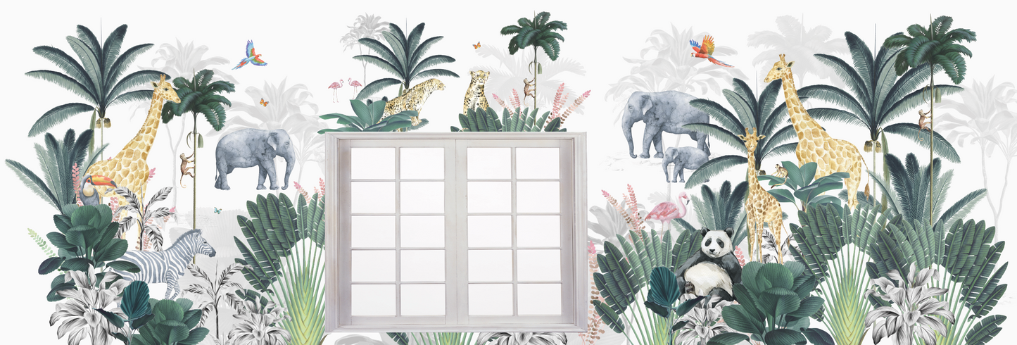 Custom Leopard and Friends Jungle Wallpaper Mural - Munks and Me Wallpaper